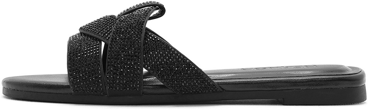 DERIMOD Muiltjes Imitation Leren Muiltjes With Rhinestone Details