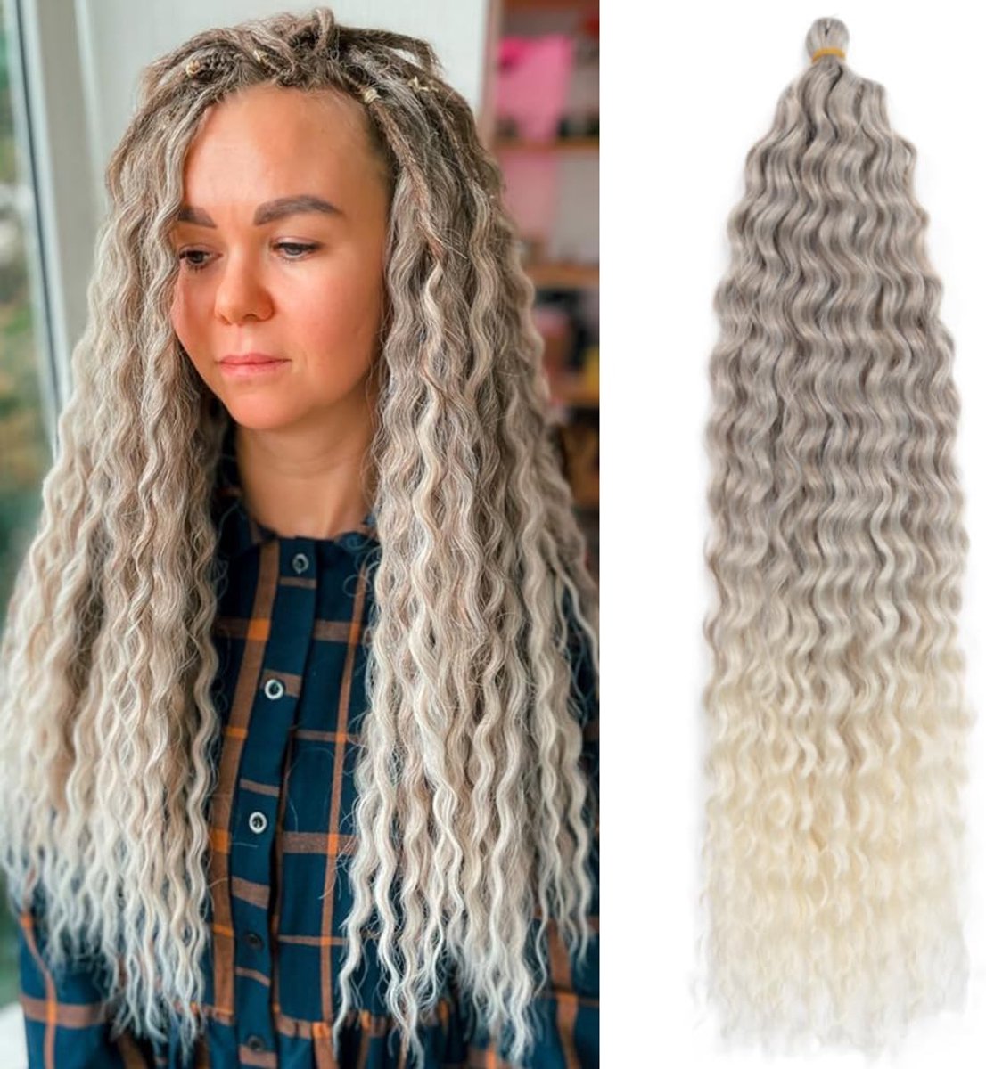 26 Inch 3 Packs Deep Twist Crochet Hair Ocean Wave Curly Bohemian