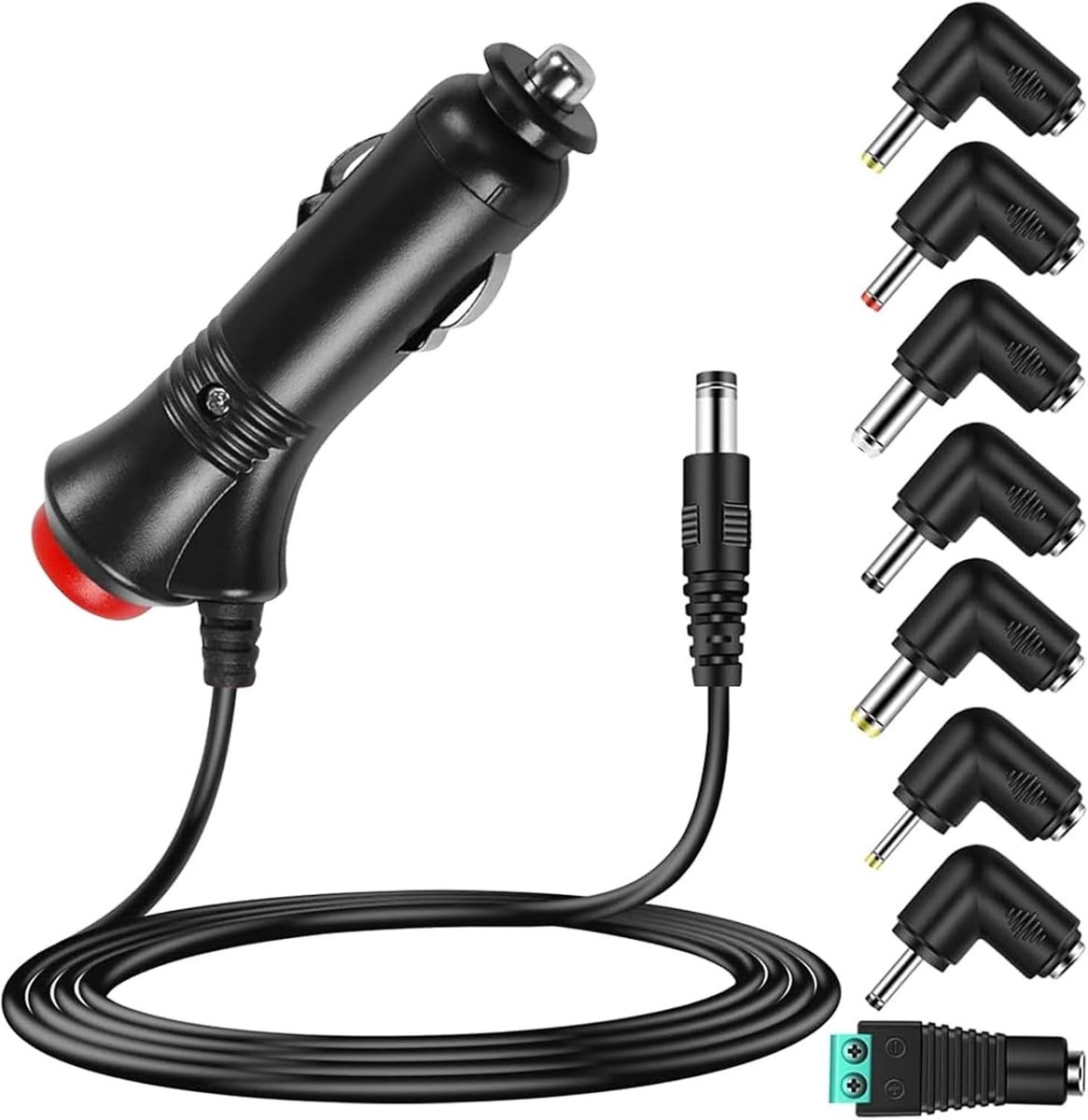 Universele 12V 3A 36W Autolader met 8 Tips voor DVD Speler, GPS, Tablet en Camera - Ideaal voor Elektronische Apparaten en LED Verlichting