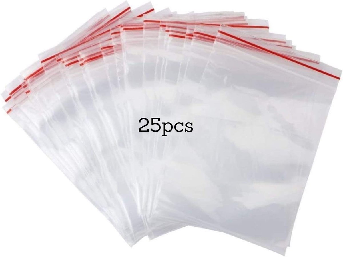 25 plastic zakjes 30 x 40 cm hersluitbare doorzichtige dik en