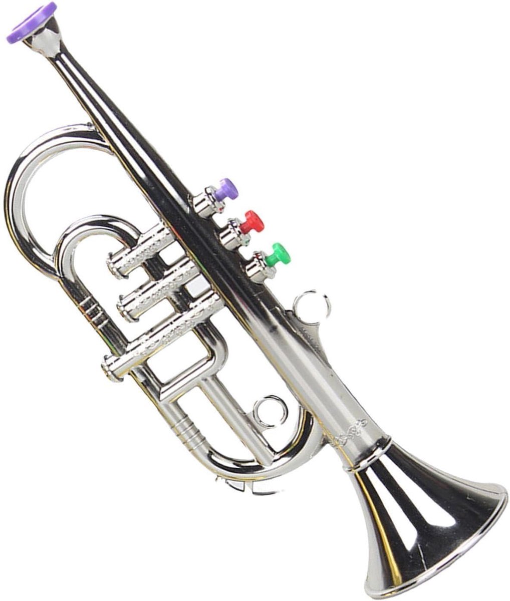 Gesimuleerde Trompet - Speelgoedtrompet Kinderen - Muziek Educatie - Tri-tone Draagbaar Ontwerp - 504 x 224 x 123 cm - Zilver