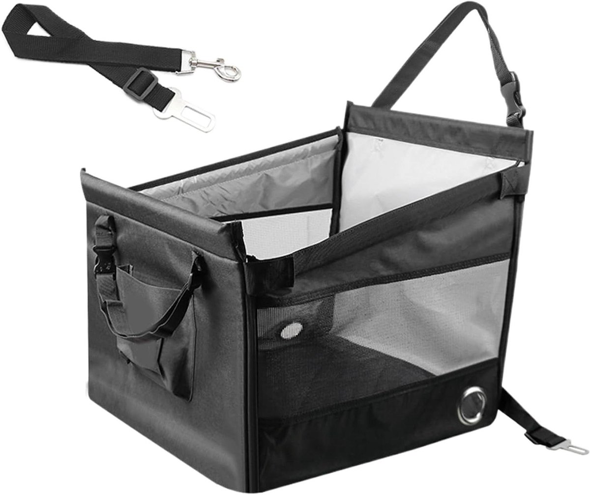 Honden Autostoel - Reisbed Hond Puppy Stoel - Veilig Reizen - Verhoogde Stabiliteit - 48x46x45 cm - Zwart