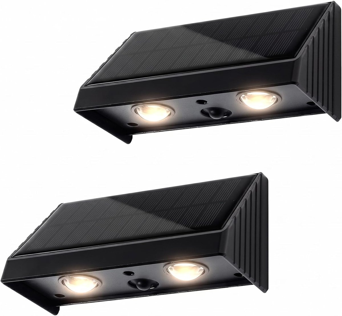 KZQ Zonne Buitenlampjes Voor Muur Schutting Brievenbus Adres Bord Huisnummer Waterdicht Warm Wit 3000K Dusk Tot Dawn Sensor Set Van 2