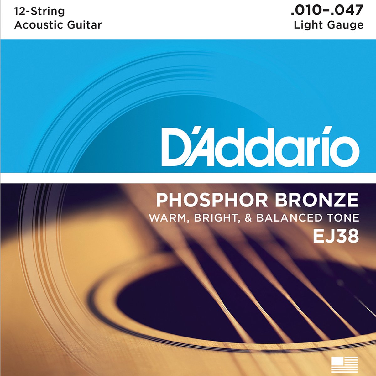 D'Addario EJ38 Hosphor Bronze Light 12-String 10-47