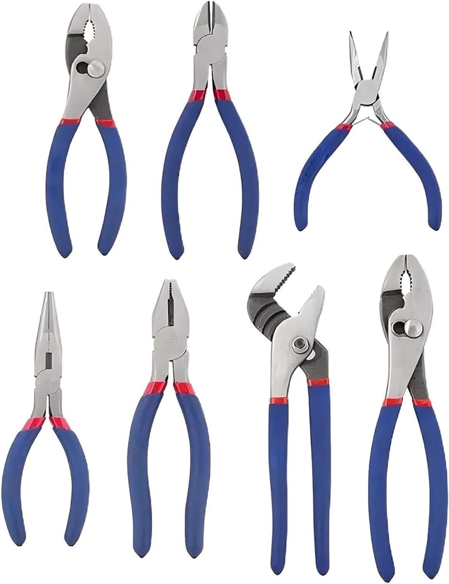 Tangenset 7-delig - Gereedschapset Monteur - Werkplaats Klussen - Slipvrije Handgreep - Compact Formaat - Enkel Kenmerk