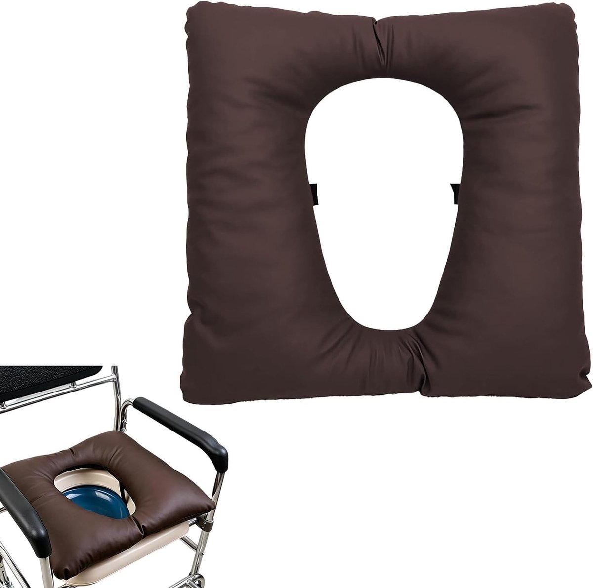 Comfortabel anti-decubitus kussen met gat voor optimale drukontlasting, ideaal voor rolstoelen en douchestoelen, perfect voor bedverzorging en zitcomfort