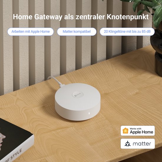 EZVIZ A3-R200 - Smart Bridge & Domotica Hub - Compatibel met Matter & Apple HomeKit - Centrale Smart Home Bediening - Wit van EZVIZ — afbeelding 2