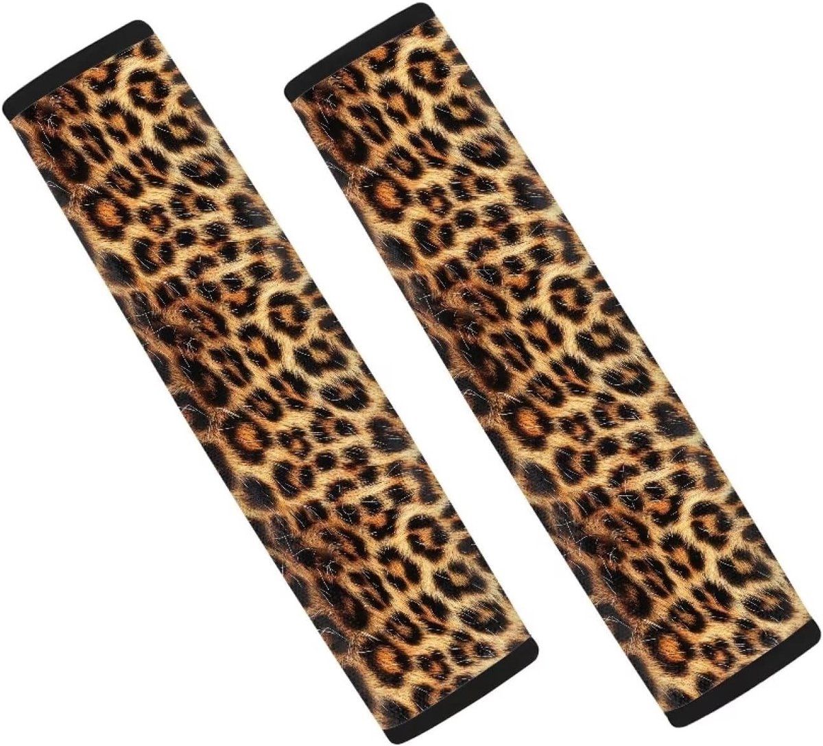 Leopardprint Autogordel Kussens voor Volwassenen - Antislip, Ademend en Universeel Geschikt voor de Meeste Auto's en SUV's, 2 Stuks