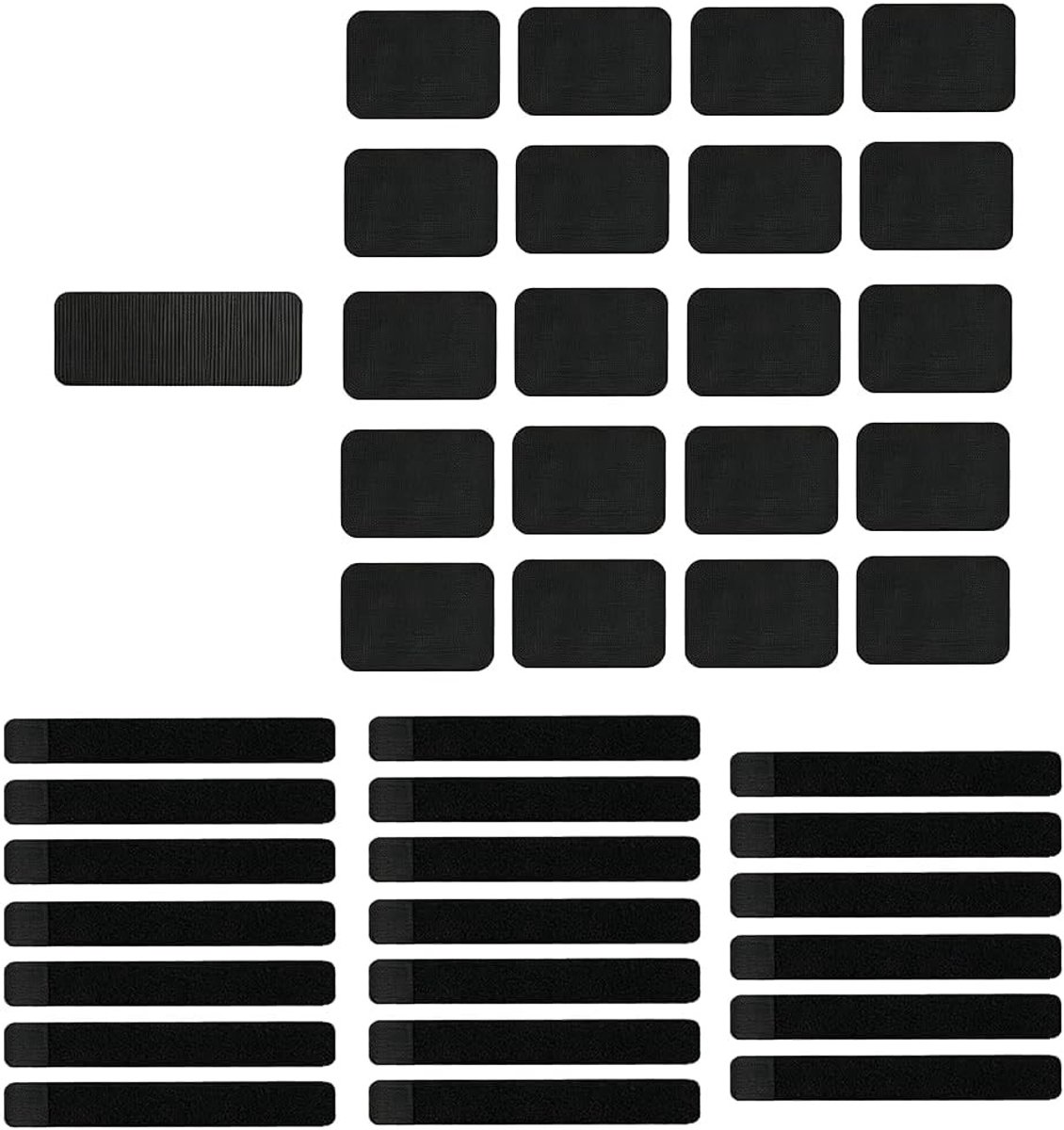 Kabelbinders voor bureau: zelfklevende kabelorganizer en kabelgeleiding voor pc en tv, ideaal voor thuis en kantoor, 20 paar, 13,9 x 11,2 x 1,6 cm
