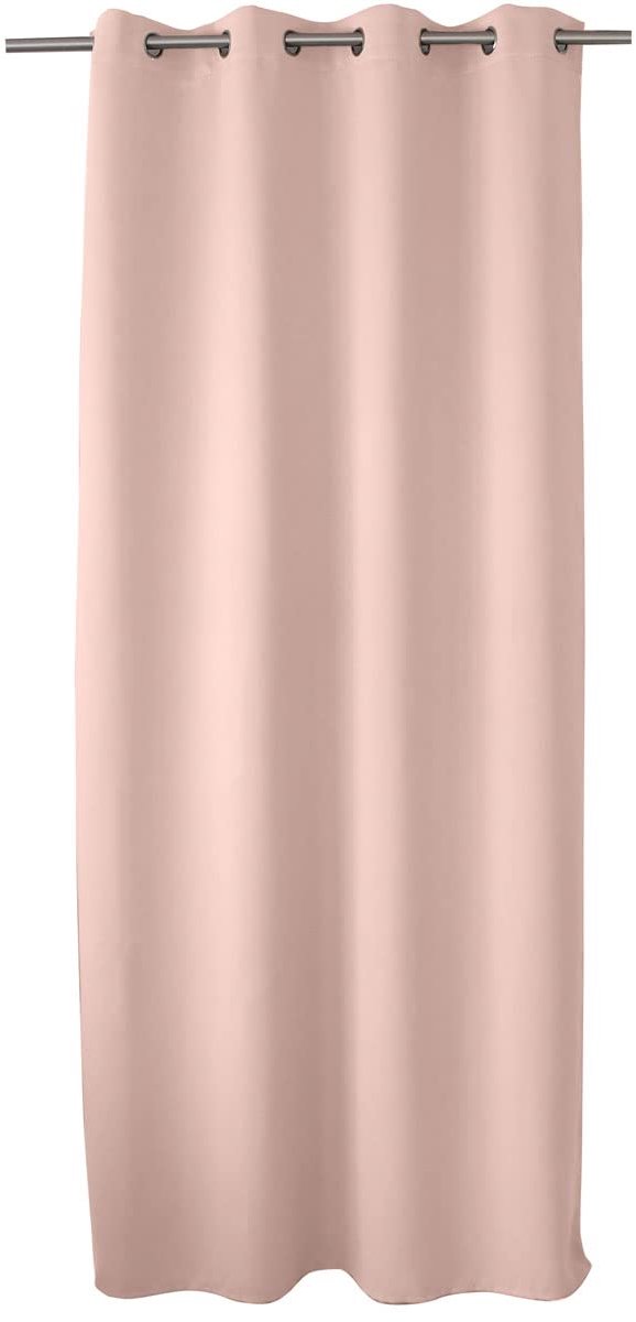 SnelShoppen - Verduisteringsgordijn oudroze 140 x 240 cm met zilveren oogjes, 100% polyester, Oeko-Tex-gecertificeerd, perfect voor slaapkamer, woonka