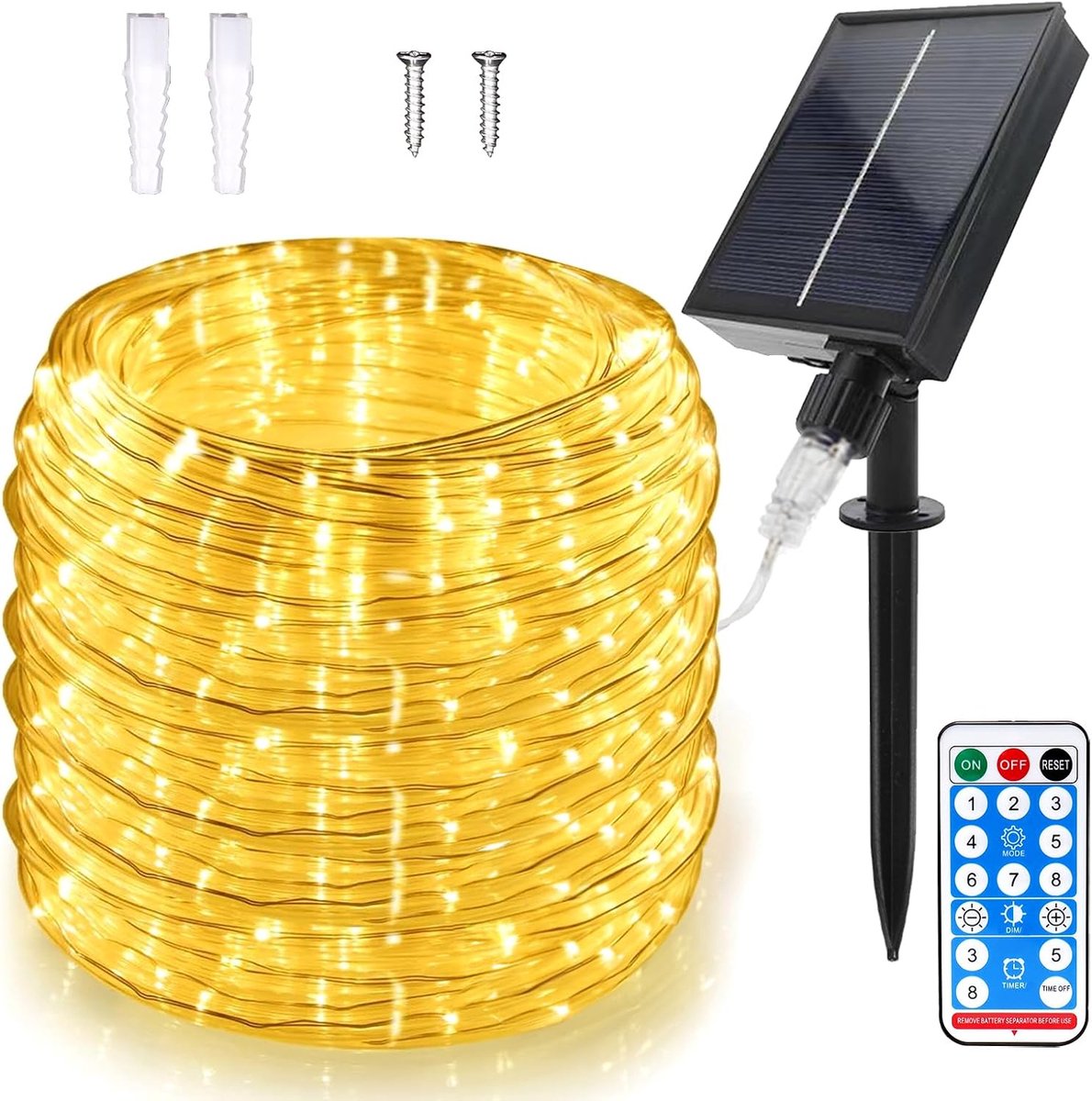 Solar string lights 22 meter - 200 LEDs - 8 standen - geschikt voor feestdecoratie - SnelShoppen