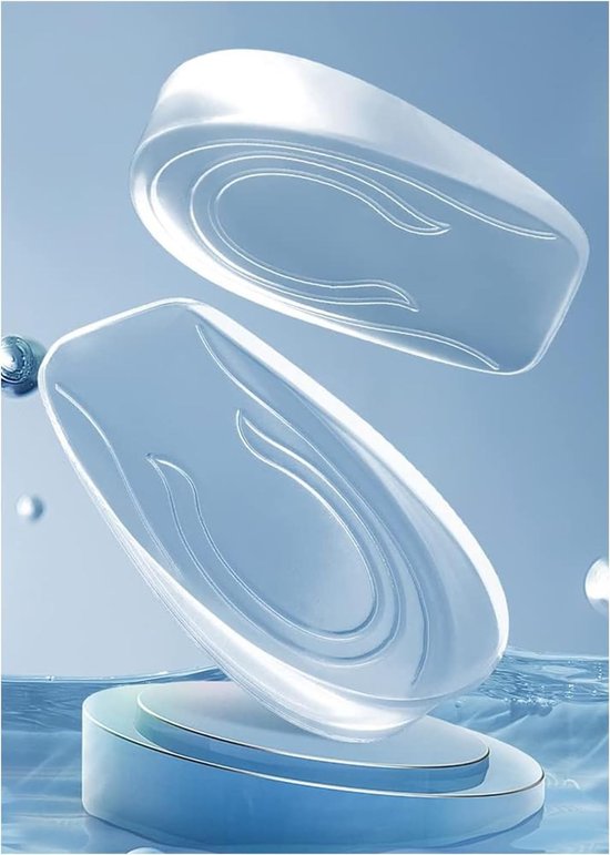 2 Paar Gel Hakpads, 1 cm Hakwig voor Achillespees en Hielsporen, Transparante Hoogte-inlegzolen, Siliconen Hakpads voor Dames en Heren met Comfort en Ondersteuning — afbeelding 3