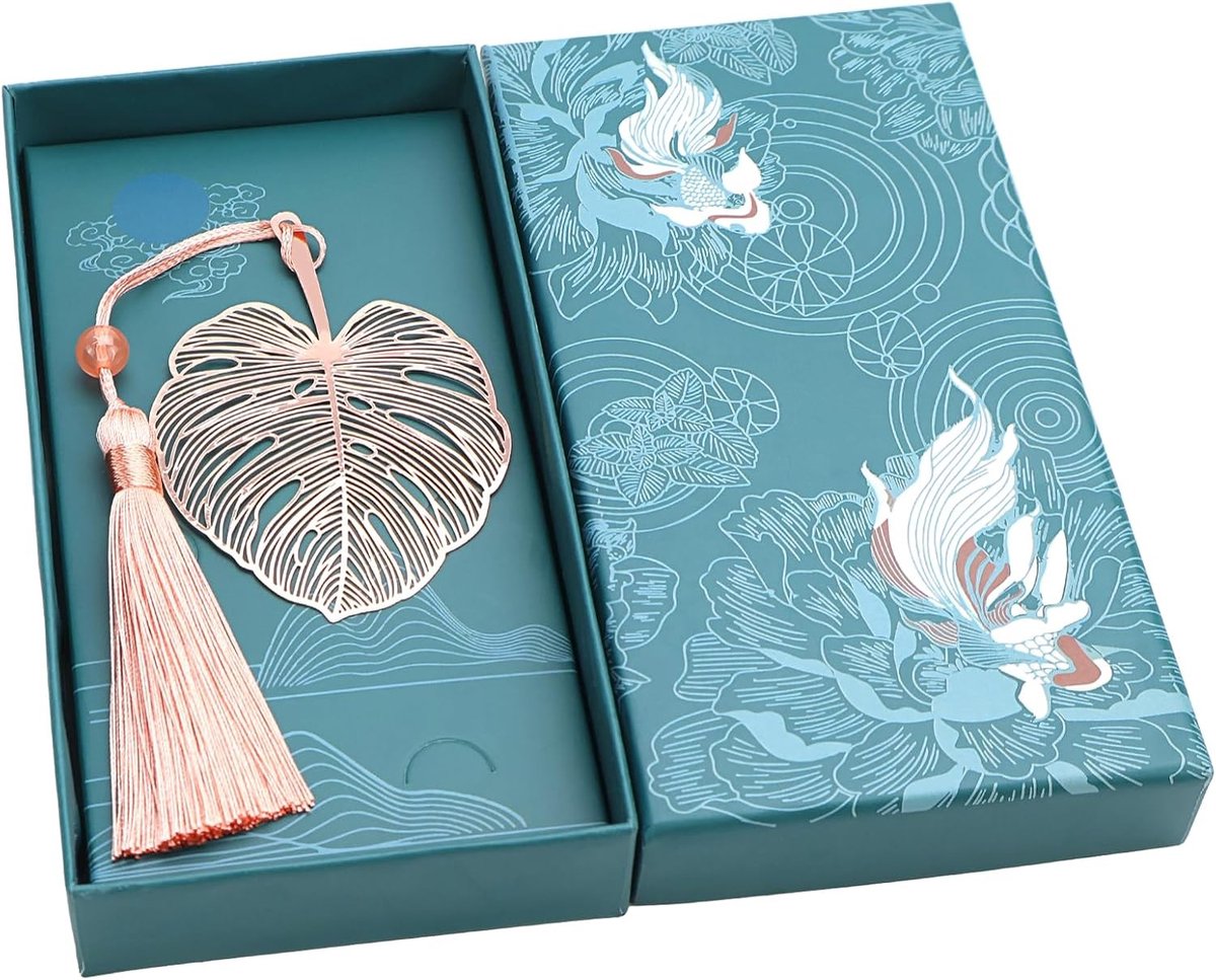 Persoonlijke Metalen Boekenlegger met Kwast en Cadeaubox - Vintage Elegante Boekenaccessoire voor Vrouwen, Moeders, Grootmoeders en Studenten