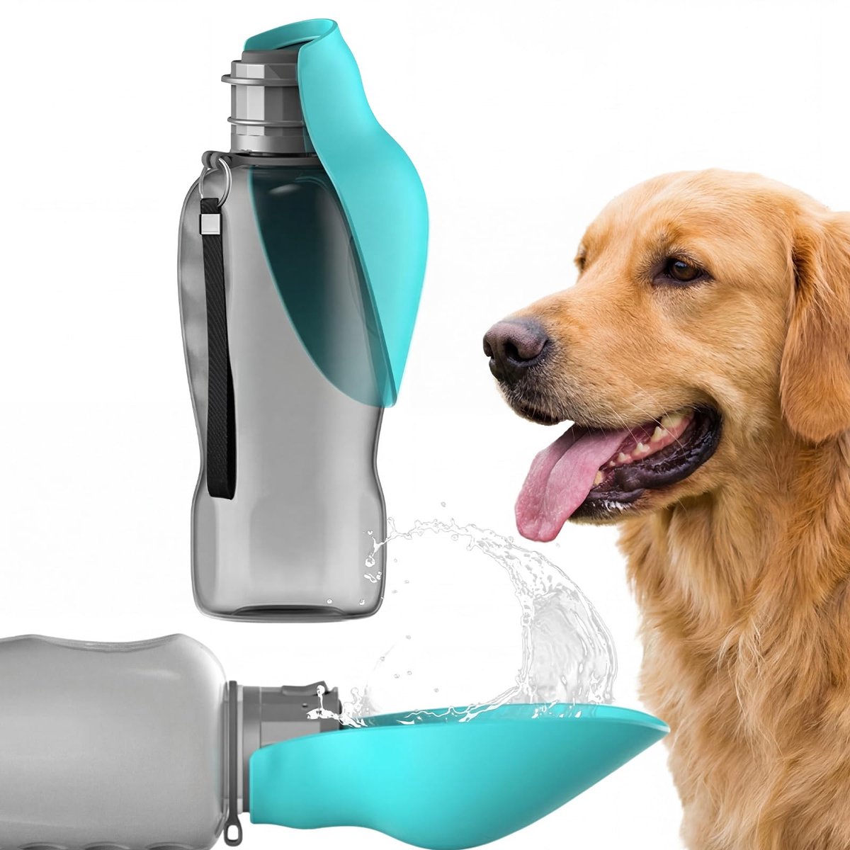 SnelShoppen - BPA-vrije hondendrinkfles 800ml - Draagbare waterfles voor wandelen, kamperen, bergbeklimmen, reizen, honden, outdoor, lichtgewicht, han