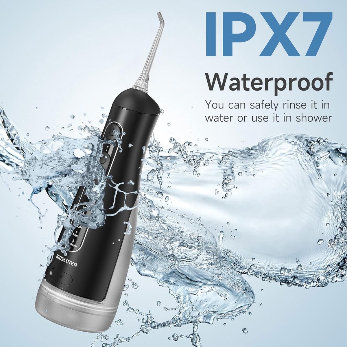 Draadloze Water Flosser met Verwijderbare Tank, Oplaadbare Mondirrigator met 5 Modi, 300ml Draagbare Tandflosser, IPX7 Waterdicht voor Thuis en Reizen, Effectieve Mondverzorging thumbnail 4