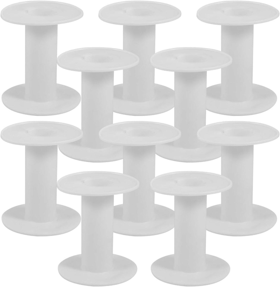 Lege Draadspoelen - Garenklosjes Spoelen - Handwerk Organiseren - Duurzaam Plastic - 10 Stuks - Wit