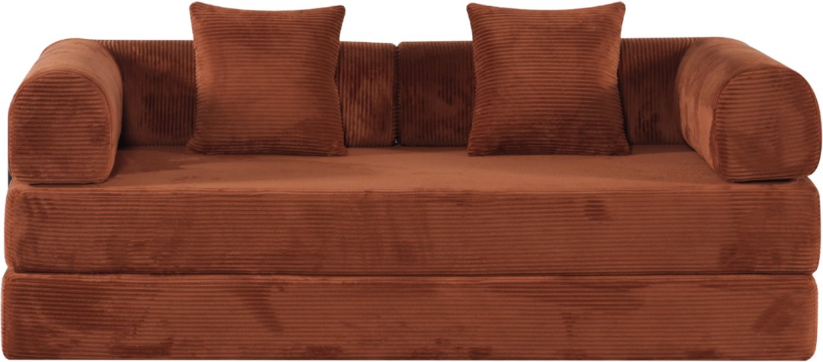 Troonz Slaapbank Comfy | Vouwbank en Logeerbed | Ribstof 200 cm