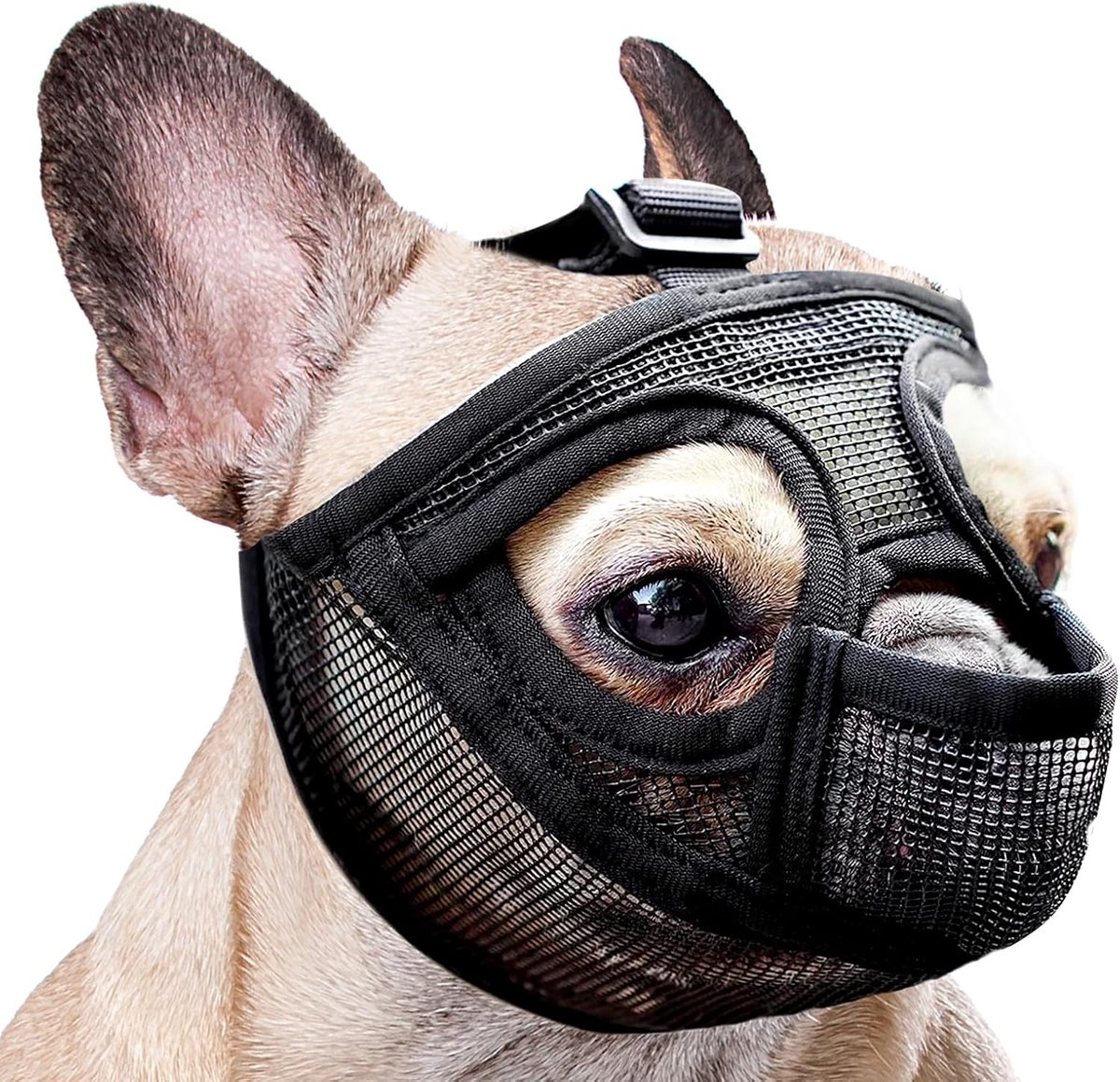 bulldog muilkorf, mesh hondenmuzzle voor Franse bulldog, Duitse