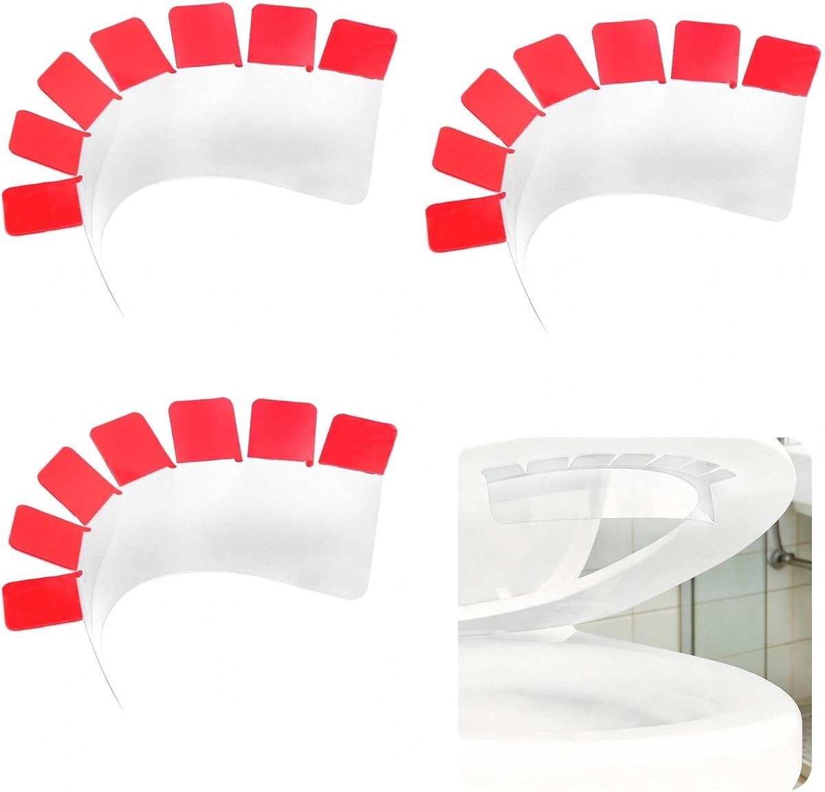 3 stuks urinebescherming voor toiletzitting, transparante toilet