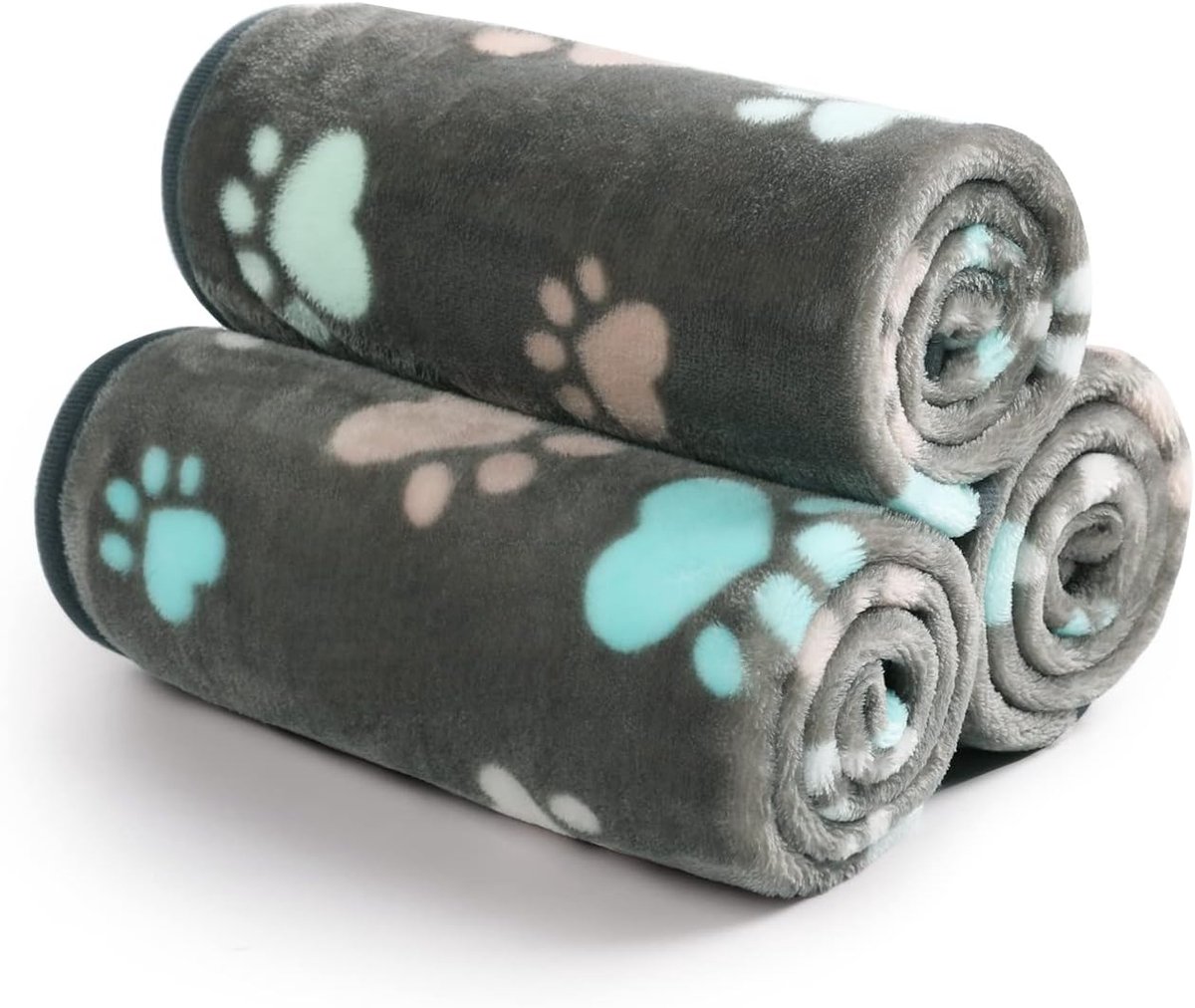 Dekens Super Zachte Pluizige Premium Fleece Huisdier Deken Flanellen Gooi voor Hond Puppy Kat, Large (41*31"), Grijze Poot