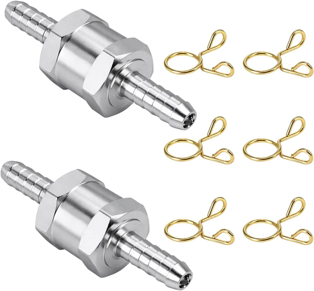2 stuks Terugslagklep 8 mm aluminium, leidingklep tegen terugstroming