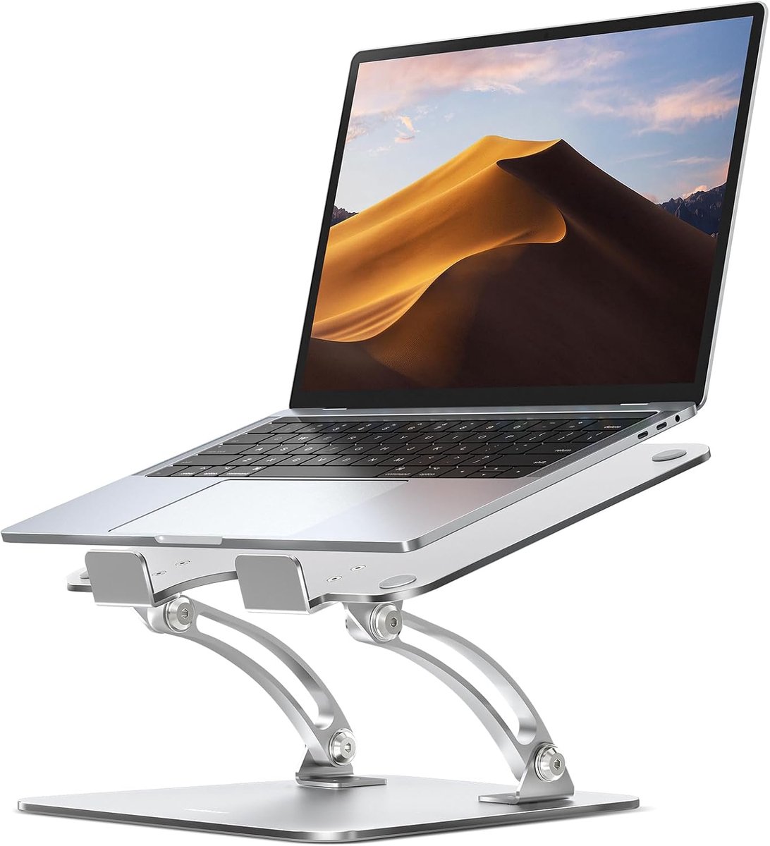 Verstelbare laptopstandaard, aluminium opvouwbare laptopverhoger met