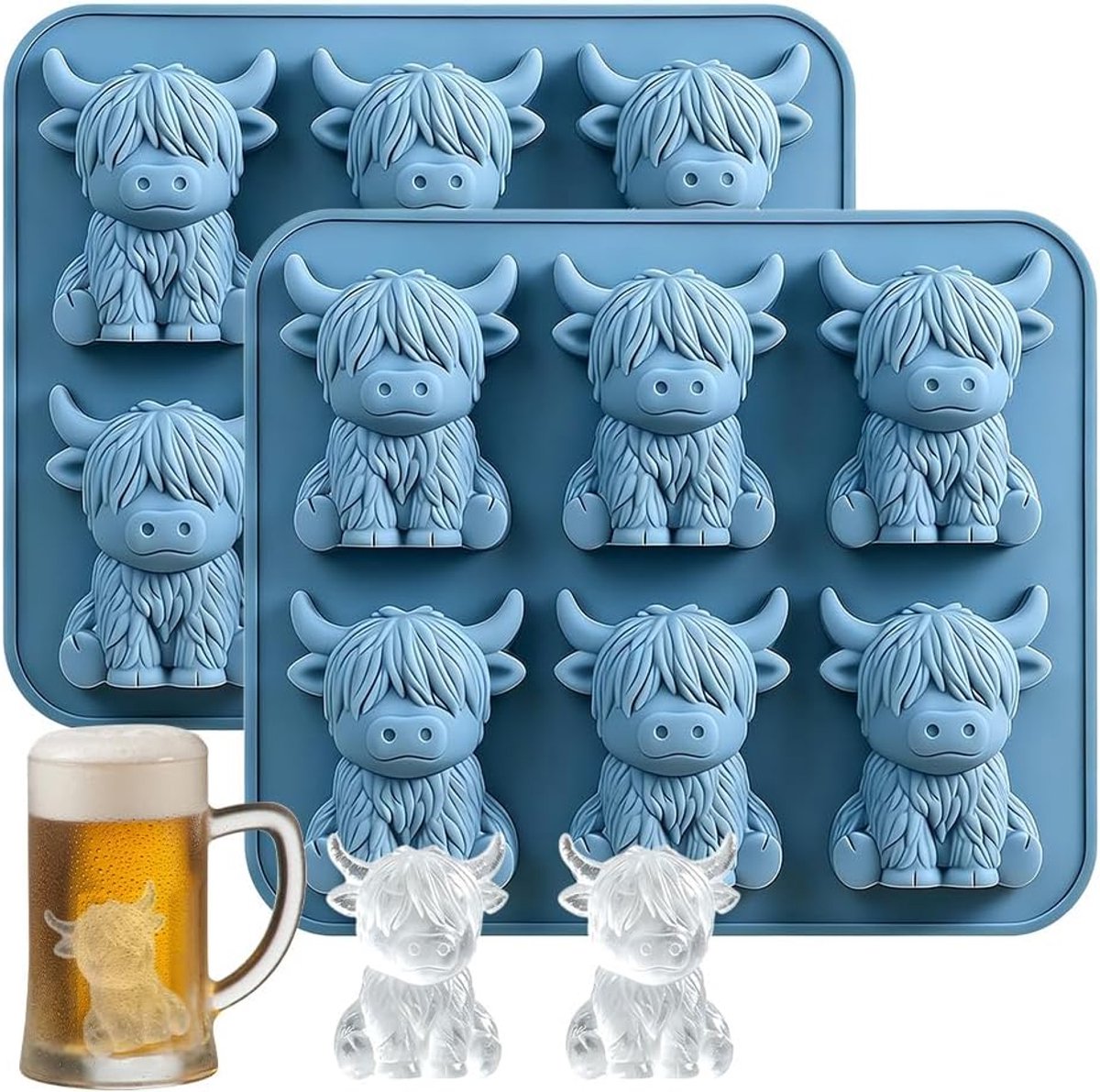 Highland IJsblokjesvorm voor koeien, mini Highland Cow Ice Cube