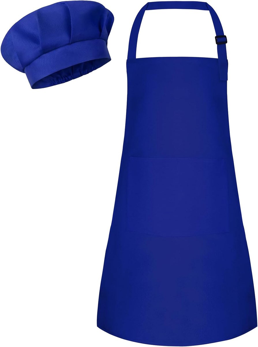 Kinderschort en chef-koksmuts set kinderschort verstelbaar met 2
