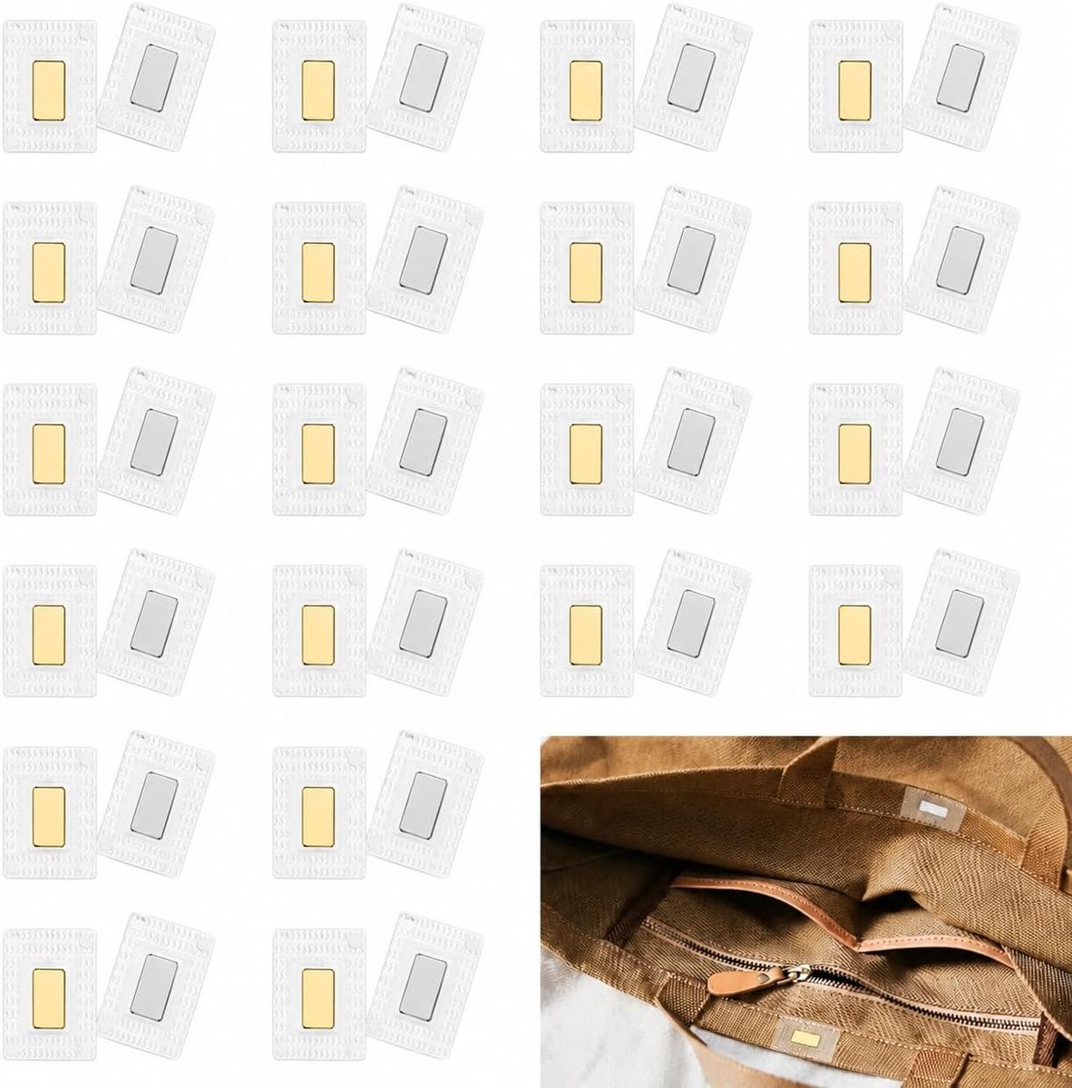 20 paar magnetische sluitingen om te naaien, onzichtbare