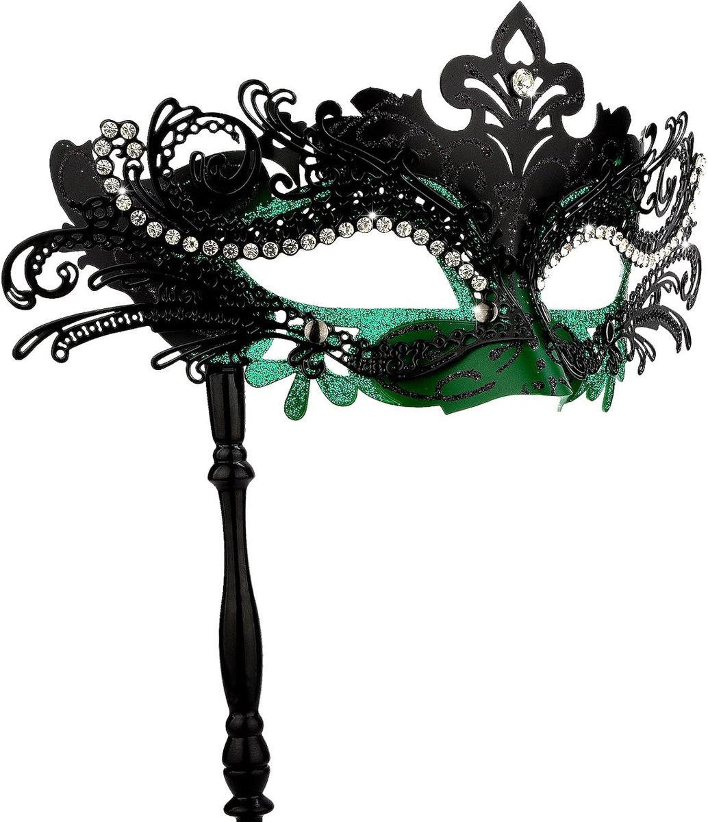 Maskerade masker met stok, Mardi Gras Deecorations Venetiaanse