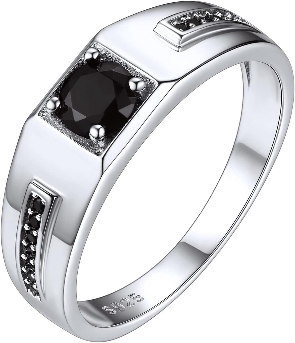925 Sterling Zilver Helder/Zwarte Kubieke Zirkonia Trouwverklaring