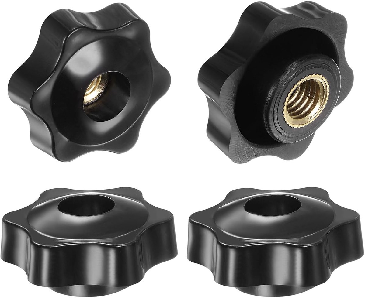 4 stuks sterknoppen M10 met binnendraad, kop 38 mm, kunststof met