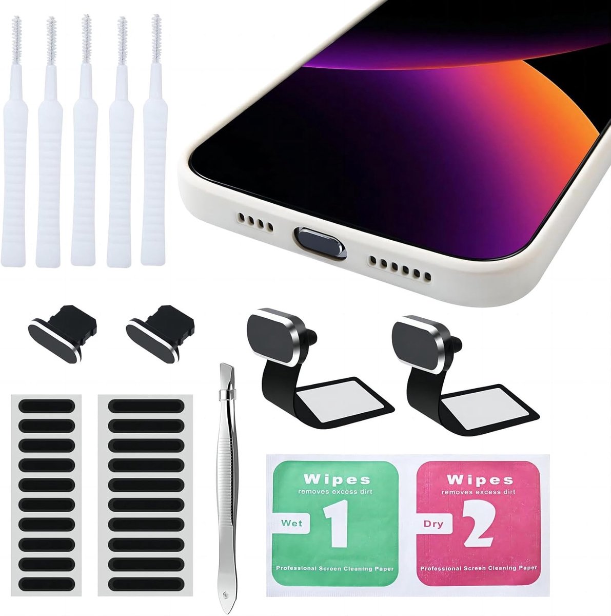 Stofkappen voor iPhone Lightning-aansluiting beschermt