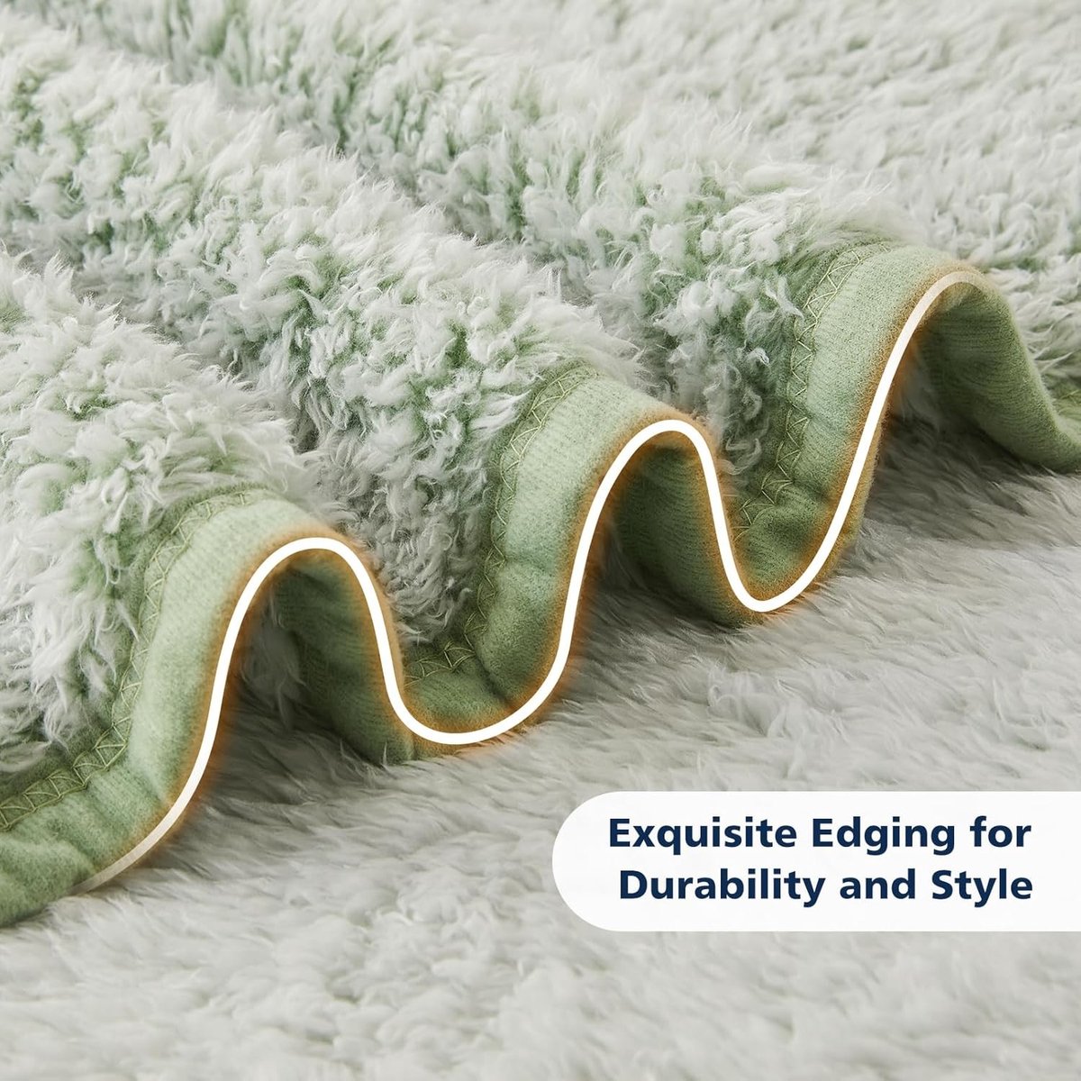 Fuzzy Fleece Warm Sherpa Deken - Ultra Zacht Microfiber, Cozy Queen Size 228 x 228cm, Omkeerbaar, Sage Groen, Perfect voor Koudere Avonden