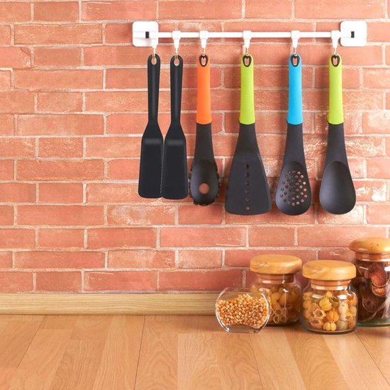 Spatels, zwart, pannenwender, antiaanbak kookspatel, 25 x 5 cm, omeletspatel, hittebestendig, pannenkoeken, spatel voor hamburgers, ei, pizza, steak, crêpes — afbeelding 3