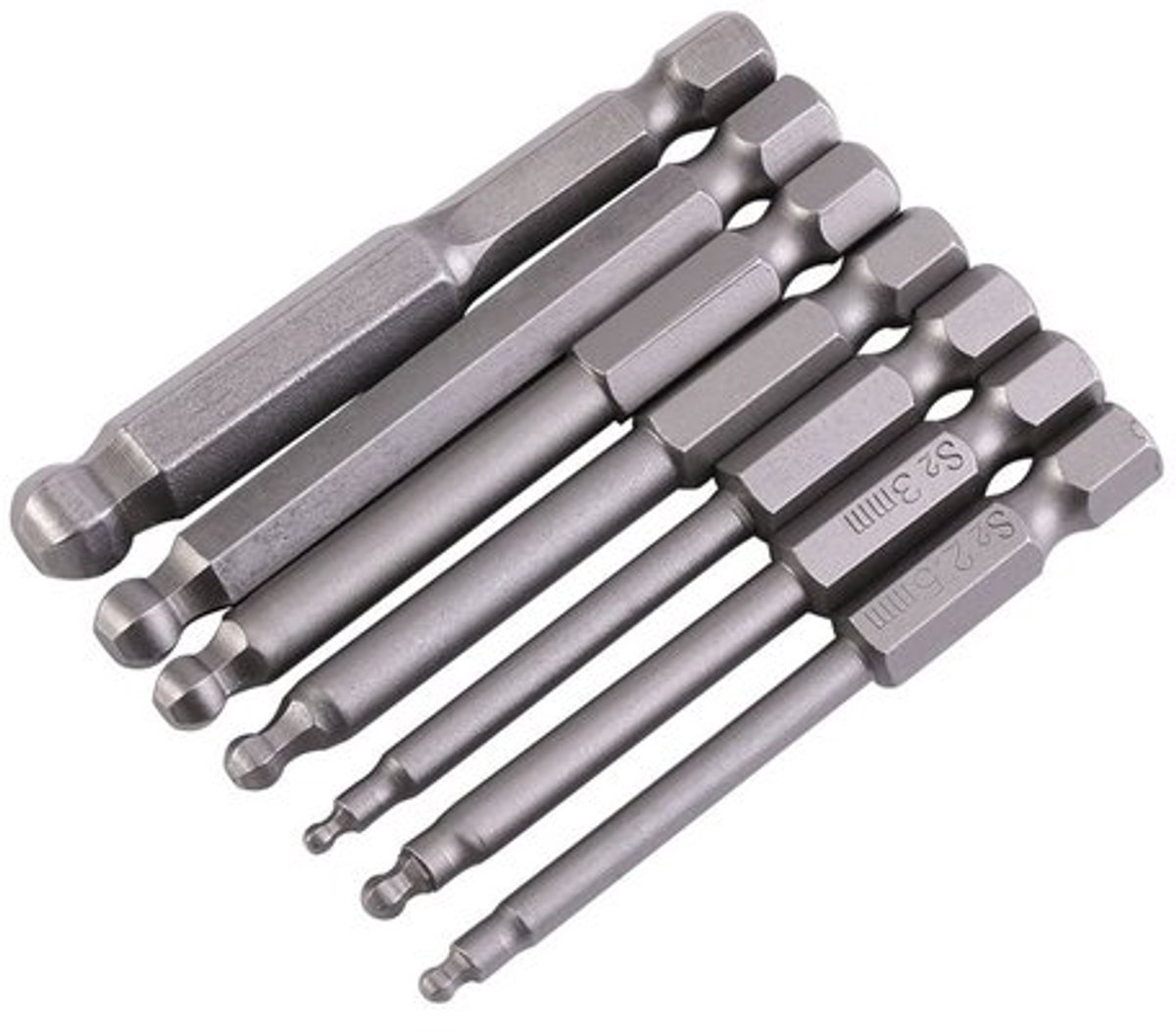 Ball End Hex Schroevendraaier Bits Set - Sterk Magnetisch - 7 Stuks