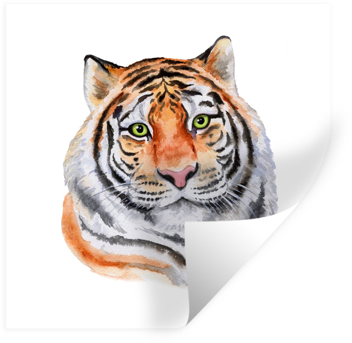 Muurstickers - Sticker Folie - Tijger - Ogen - Groen - 50x50 cm - Plakfolie - Muurstickers