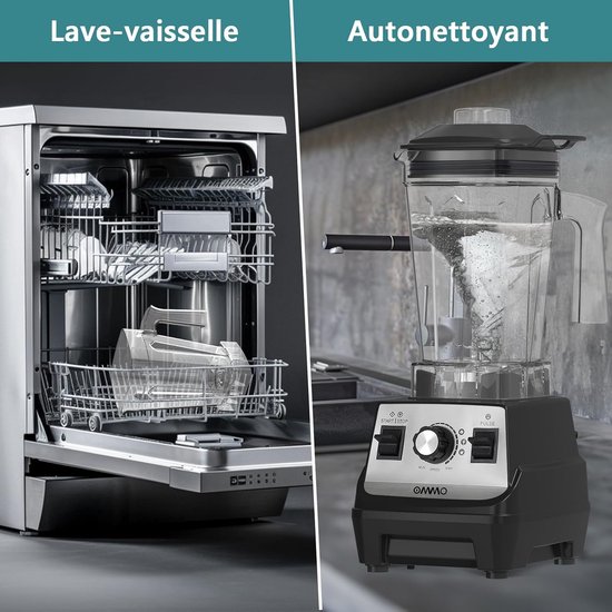 Krachtige Blender - Mixer Keuken - Gezonde Drankjes Maken - 6 Roestvrijstalen Messen - 1.8L Kan - Zwart — afbeelding 3