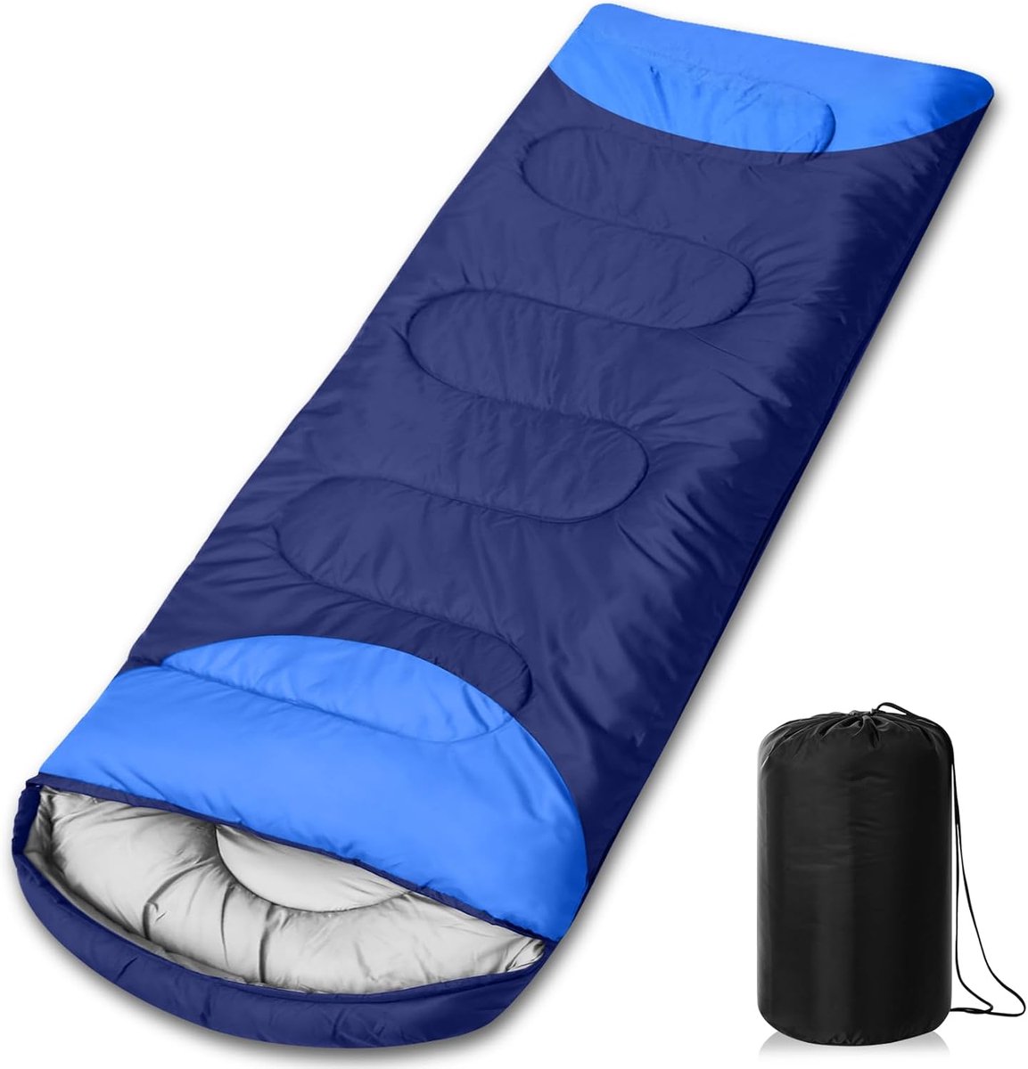 210x75cm Slaapzak voor 4 Seizoenen, Licht en Waterdicht, met Draagbare Opbergtas, Geschikt voor Volwassenen en Kinderen, voor Kamperen, Wandelen en Buitenactiviteiten