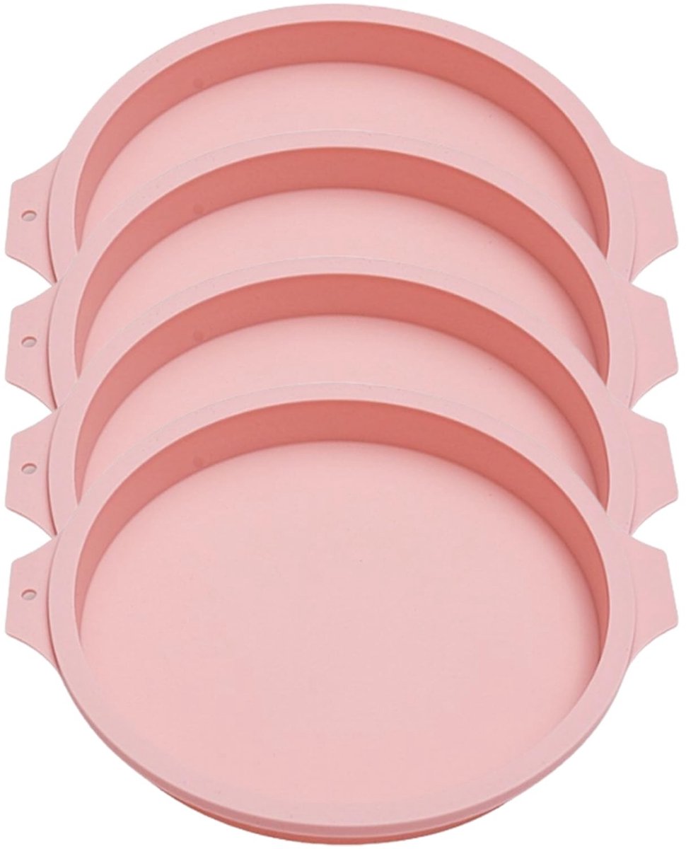 Dailygoods- Siliconen Cakevormen 4 Stuks - Gelaagde Bakvormen - Ronde Bakvorm 20 cm - Herbruikbare Bakvormen - Flexibel en Stevig - Quick-release Ontwerp