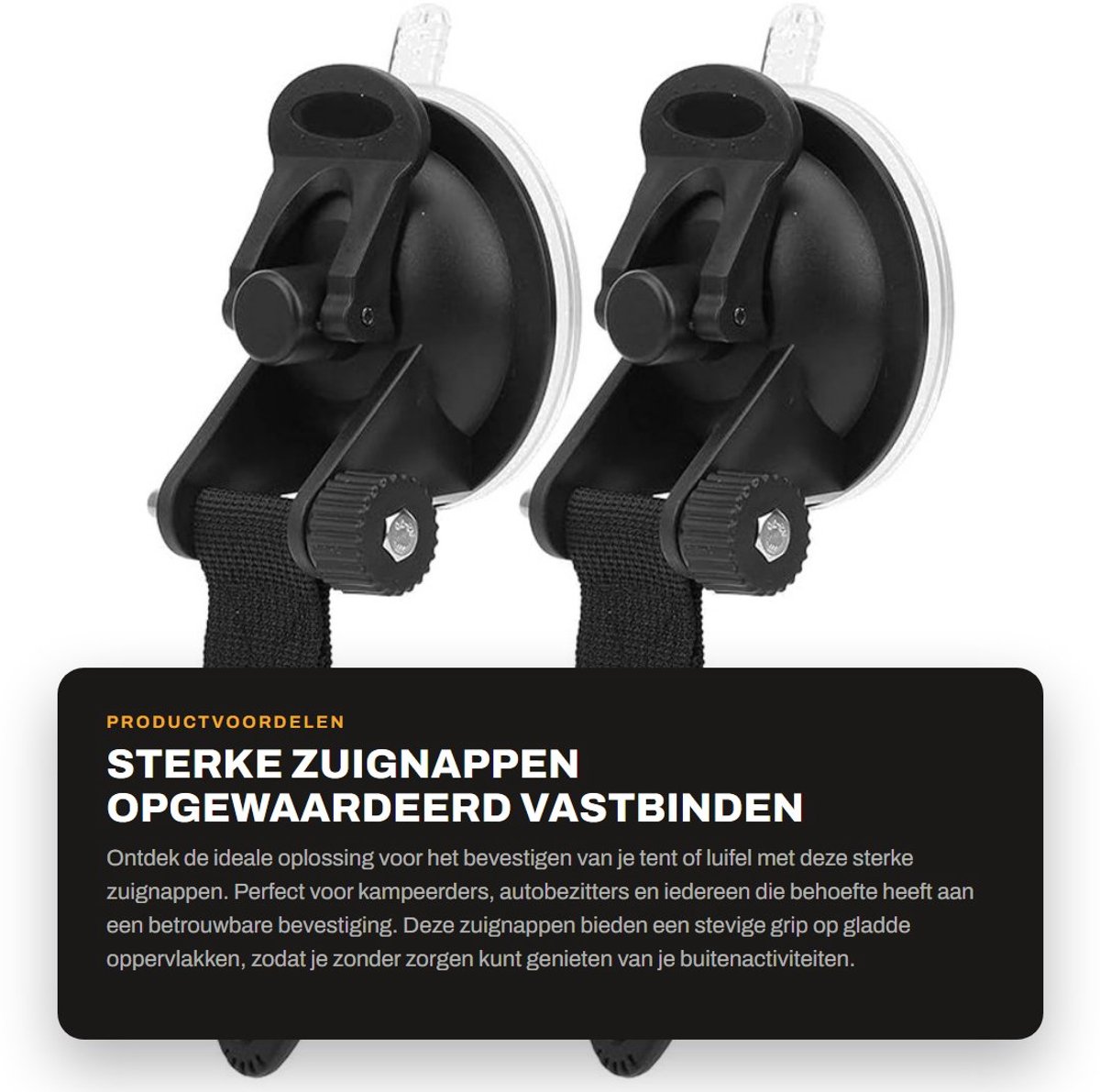 Dailygoods- Zuignappen Sterk - Zuignap met Haak - Bevestiging voor Tent - Afneembaar - Stevige Zuiging - Draagt tot 10 kg