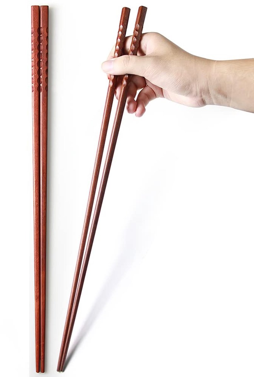 Dailygoods- Eetstokjes Extra Lang 42 cm - Antibacterieel - Herbruikbaar - Beukenhout - Veilig voor Kinderen - Onderhoudsarm - Kookstokjes