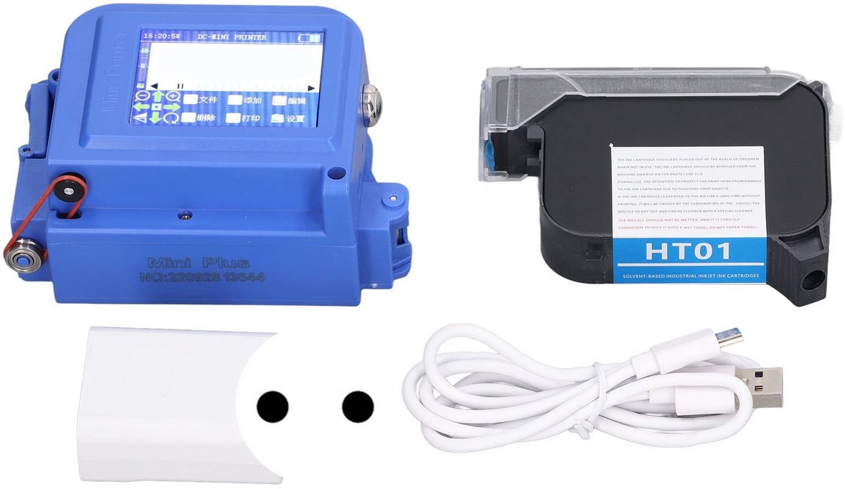 Dailygoods- Inkjetprinter Draagbaar - Meertalig Markeerapparaat - HD LED-touchscreen - Handheld Printer - Voor QR-code - 100-240V