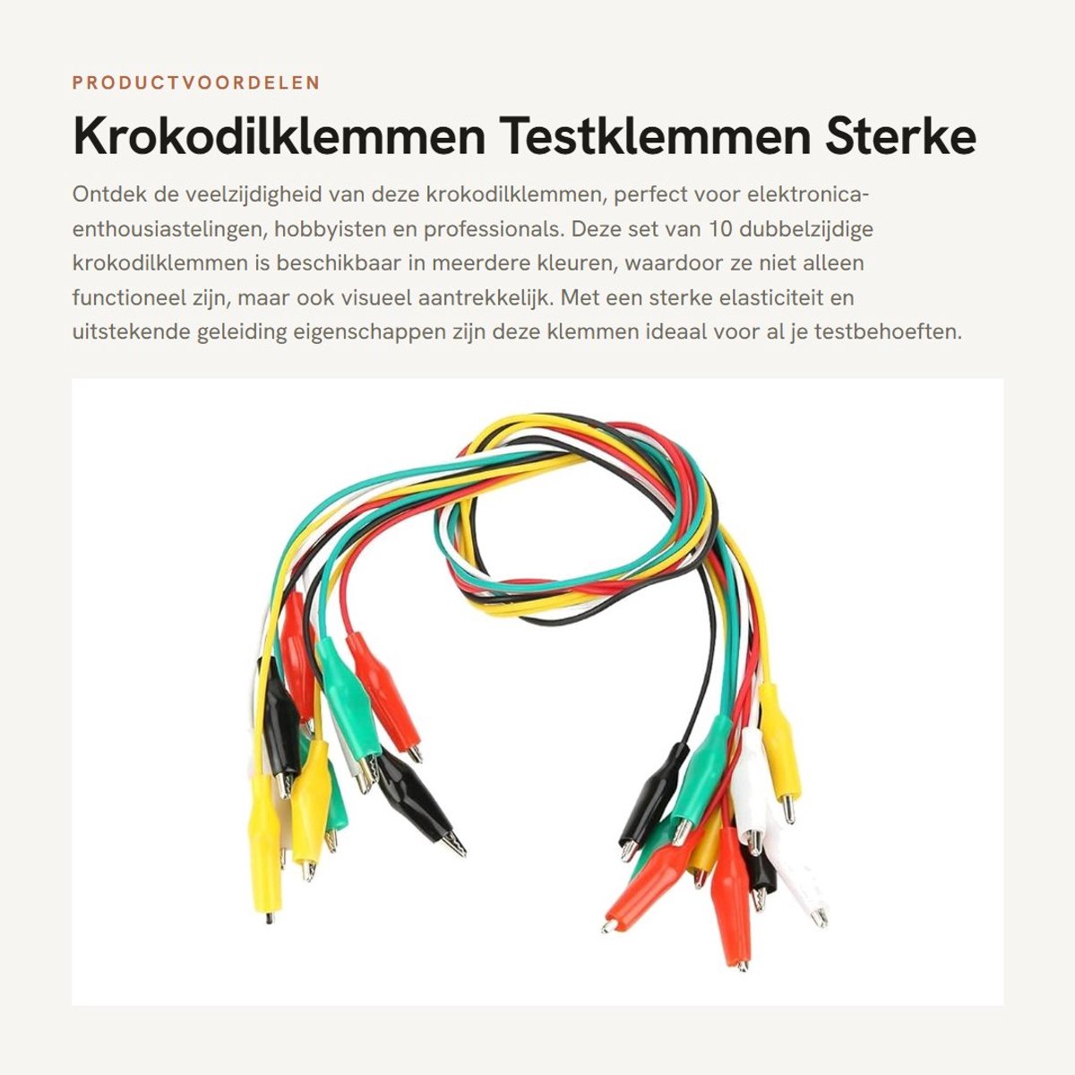 Dailygoods - Krokodilklemmen - Testklemmen - Sterke elasticiteit - Rood Zwart Wit Geel Groen - Dubbelzijdige klemmen - Geschikt voor testen - Klemmen...
