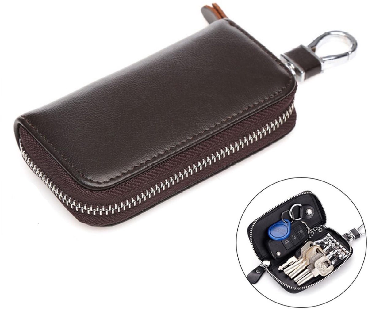Dailygoods - Sleuteletui van leer, voor dames en heren, sleuteletui van leer, portemonnee, kleine sleutelmapje, universele autosleutelhanger
