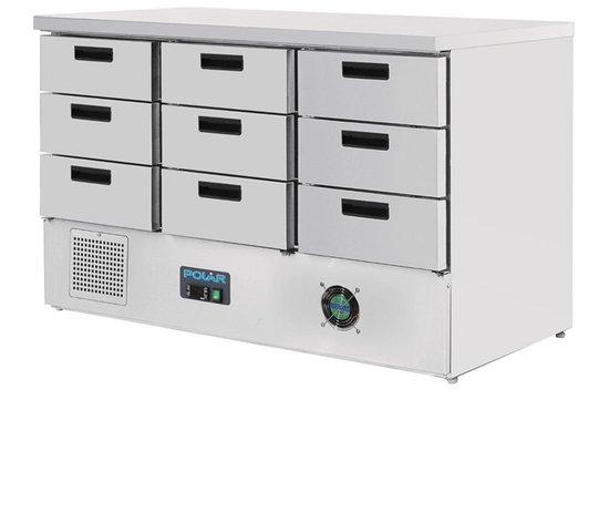 Polar G-serie koelwerkbank met 9 lades 368L