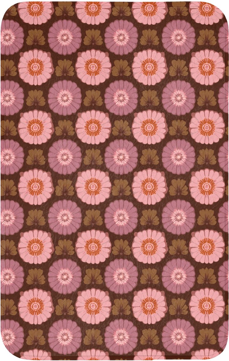Badmat Rechthoekig 50x80 cm Badkamer Accessoires Bath Mat Anti Slip Wc Memory Foam Wasbaar Zacht Bathroom Toilet Mats Washable Retro - Madelief - Roze