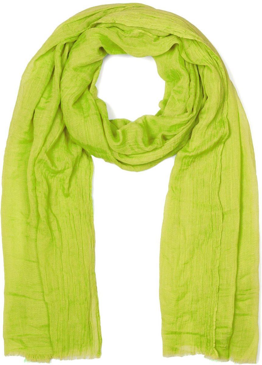 styleBREAKER Effen damessjaal met korte franjes aan de uiteinden, lichte grote transparante doek, effen 01016223