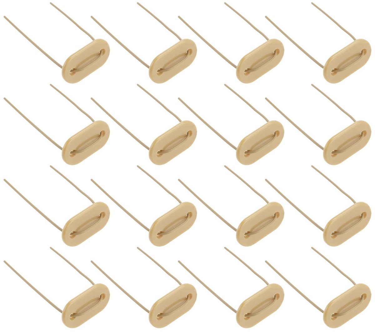 Dailygoods- Bevestigingsset Weerbestendig - Montageclips - Kabelbinders - 50 Stuks - PVC Platen 34x18x2mm - Bamboe Kleur