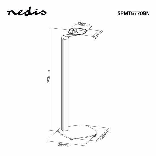 Nedis Speakerbeugel - Geschikt voor: Sonos One SL / Sonos One / Sonos PLAY:1 - Standaard - 10 kg - Vast - Hout / Metaal - Bruin / Zwart van Nedis — afbeelding 2
